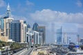 Dubai Metro in a summer day in Dubai