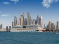 Dubai. Modern buildings of Dubai Marina bay Royalty Free Stock Photo