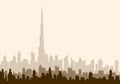 Dubai Morning City Skyline - Vector Illustration