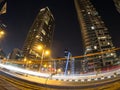 Dubai night trails Royalty Free Stock Photo