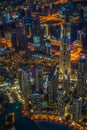 Dubai night view seen from the observation deck of Burj Khalifa Royalty Free Stock Photo