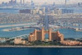 Dubai The Palm Island Atlantis Hotel aerial view photography Royalty Free Stock Photo