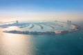 Dubai Palm Jumeirah island aerial view in United Arab Emirates Royalty Free Stock Photo