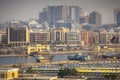 Dubai port view at sunset