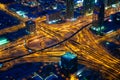 Dubai's crossroads at evening