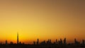 Dubai silhouette skyline