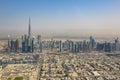 Dubai skyline Burj Khalifa aerial view photography