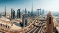 Dubai skyline, downtown city center Royalty Free Stock Photo