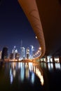 Dubai skyline at night from Business Bay Al Khail road,Dubai,  United Arab Emirates Royalty Free Stock Photo