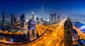 Dubai skyline, downtown city center Royalty Free Stock Photo