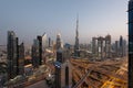 Dubai skyline at sunset, UAE Royalty Free Stock Photo