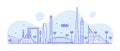 Dubai skyline United Arab Emirates UAE city vector Royalty Free Stock Photo