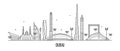 Dubai skyline United Arab Emirates UAE city vector Royalty Free Stock Photo