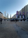 Dubai street business distric in front of Expo center Royalty Free Stock Photo