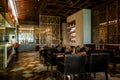 Dubai. In the summer of 2016. Marble modern interior in dark colours, at Fairmont ajman hotel.
