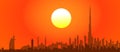 Dubai Sunset-Vector Royalty Free Stock Photo