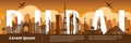 Dubai top famous landmark silhouette style,Taiwan text within,tr Royalty Free Stock Photo