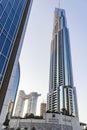 Dubai, UAE - 12.24.2021 -Address boulevard and Sky view hotels. Modern architecture