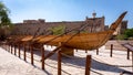 Al Fahidi Boat - Wooden Rowing race boat, Dubai, UAE. Royalty Free Stock Photo