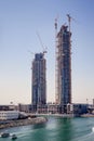 Dubai, UAE, April 2019 The construction of high-rise buildings in Dubai Royalty Free Stock Photo