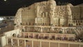 Exhibition of mock-ups Petra made of Lego pieces in Miniland Legoland at Dubai Parks and Resorts