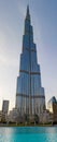 Dubai, UAE - April 16, 2012: A vertical shot of the popular Burj Khalifa building during the day