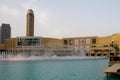 Dubai, UAE - April 16, 2012: A view of the Dubai Fountain next to The Dubai Mall