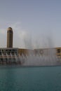 Dubai, UAE - April 16, 2012: A view of the Dubai Fountain next to The Dubai Mall