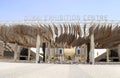 Dubai - UAE - August 9, 2023: Dubai Exhibition Centre sign at the Expo 2020 entrance