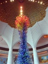 Dubai UAE Beautiful glass sculpture in the lobby of the Atlantis the Palm 5 star hotel Royalty Free Stock Photo