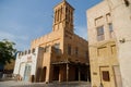 Dubai, UAE. Buildings and houses of traditional historical architecture of the old city of the Emirates in the Persian