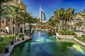 Dubai,UAE / 11. 05. 2018 : Burj al arab from souk madinat jumeirah Royalty Free Stock Photo