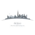 Dubai UAE city skyline silhouette white background Royalty Free Stock Photo