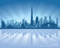 Dubai UAE city skyline vector silhouette Royalty Free Stock Photo