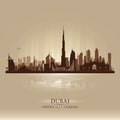 Dubai UAE city skyline vector silhouette Royalty Free Stock Photo