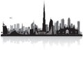 Dubai UAE city skyline silhouette Royalty Free Stock Photo