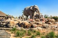 Central sculpture of wild animals in Dubai safari park