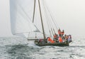 Dhow Crew Sailing Their Vessel