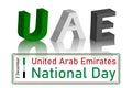 Dubai, UAE December 2, 2020 49 Emirates National Day. Translation of the Arabic text: Spirit of the Union. Vector poster symbol of