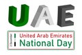 Dubai, UAE December 2, 2020 49 Emirates National Day. Translation of the Arabic text: Spirit of the Union. Vector poster symbol of