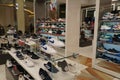 Dubai UAE December 2019 Nike Brand Sport shoes at a shop. Footwear of various brands in the mall. Big collection of different Royalty Free Stock Photo