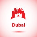 Dubai. UAE, detailed silhouette. Trendy vector illustration Royalty Free Stock Photo