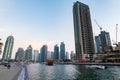 Dubai skyscrapers in Dubai Marina area, United Arab Emirates. Royalty Free Stock Photo