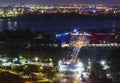 Dubai,UAE - 07.22.2021 Entrance to creek park and children city at night. City Royalty Free Stock Photo