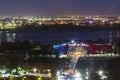 Dubai,UAE - 07.22.2021 Entrance to creek park and children city at night. City Royalty Free Stock Photo