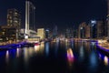 Dubai, UAE - Feb 04, 2023: Dubai Marina Skyline Panoramic View By Night Royalty Free Stock Photo