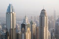 Aerial view on top of Dubai marina skyscrapers, UAE Royalty Free Stock Photo