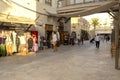 Al Seef Village at Bur Dubai with many people around. Al Seef old style souk, bazaar with lots of gift traditional shops.