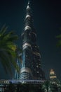 DUBAI, UAE - February 2020 : Burj Al-Khalifa is tallest tower skyscraper building in Dubai and in world Royalty Free Stock Photo