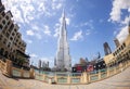 DUBAI, UAE - FEBRUARY 24 - Burj Khalifa, the highest building in the world, 829.8 m tall. Royalty Free Stock Photo